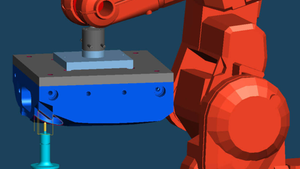 Desbarbado con robot manipulador Tebis
