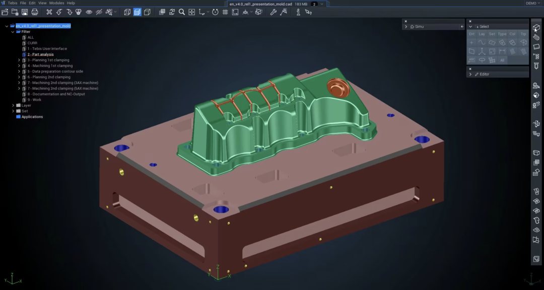 Modificación de superficies para mecanizado